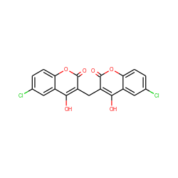 O=c1oc2ccc(Cl)cc2c(O)c1Cc1c(O)c2cc(Cl)ccc2oc1=O ZINC000045284980