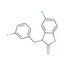 O=c1oc2ccc(Cl)cc2n1Cc1cccc(F)c1 ZINC000006758841