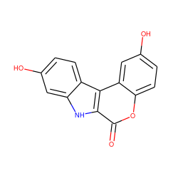 O=c1oc2ccc(O)cc2c2c1[nH]c1cc(O)ccc12 ZINC000073197376