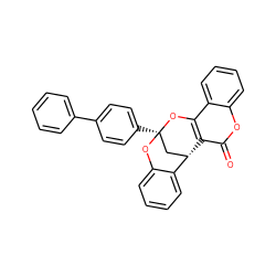 O=c1oc2ccccc2c2c1[C@H]1C[C@@](c3ccc(-c4ccccc4)cc3)(Oc3ccccc31)O2 ZINC000101038667