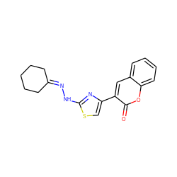 O=c1oc2ccccc2cc1-c1csc(NN=C2CCCCC2)n1 ZINC000004175787