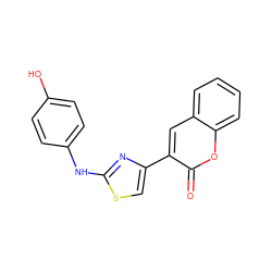 O=c1oc2ccccc2cc1-c1csc(Nc2ccc(O)cc2)n1 ZINC000000070760