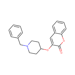 O=c1oc2ccccc2cc1OC1CCN(Cc2ccccc2)CC1 ZINC000095595756