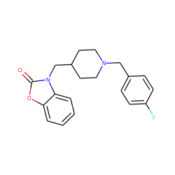 O=c1oc2ccccc2n1CC1CCN(Cc2ccc(F)cc2)CC1 ZINC000040407008