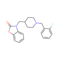 O=c1oc2ccccc2n1CC1CCN(Cc2ccccc2F)CC1 ZINC000040406999