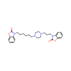 O=c1oc2ccccc2n1CCCCCCN1CCN(CCCn2c(=O)oc3ccccc32)CC1 ZINC000473083437