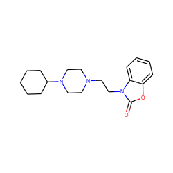 O=c1oc2ccccc2n1CCN1CCN(C2CCCCC2)CC1 ZINC000029135554