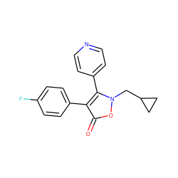 O=c1on(CC2CC2)c(-c2ccncc2)c1-c1ccc(F)cc1 ZINC000029053051