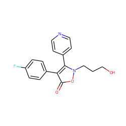 O=c1on(CCCO)c(-c2ccncc2)c1-c1ccc(F)cc1 ZINC000029054745