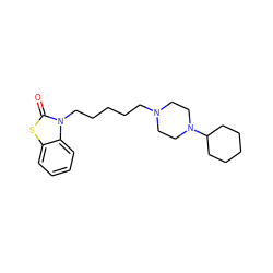 O=c1sc2ccccc2n1CCCCCN1CCN(C2CCCCC2)CC1 ZINC000029134413