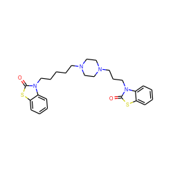 O=c1sc2ccccc2n1CCCCCN1CCN(CCCn2c(=O)sc3ccccc32)CC1 ZINC000473083449