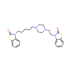 O=c1sc2ccccc2n1CCCCCN1CCN(CCn2c(=O)sc3ccccc32)CC1 ZINC000473081233