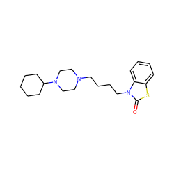 O=c1sc2ccccc2n1CCCCN1CCN(C2CCCCC2)CC1 ZINC000029134415