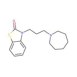 O=c1sc2ccccc2n1CCCN1CCCCCC1 ZINC000096916100