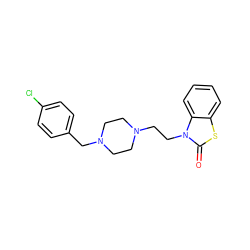 O=c1sc2ccccc2n1CCN1CCN(Cc2ccc(Cl)cc2)CC1 ZINC000022941365