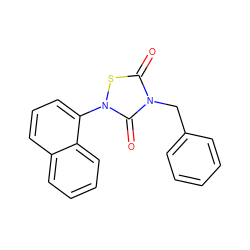 O=c1sn(-c2cccc3ccccc23)c(=O)n1Cc1ccccc1 ZINC000013985228