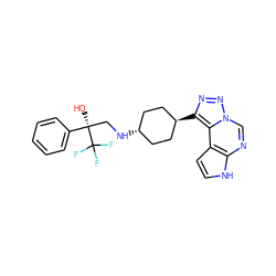 O[C@@](CN[C@H]1CC[C@H](c2nnn3cnc4[nH]ccc4c23)CC1)(c1ccccc1)C(F)(F)F ZINC001772617562