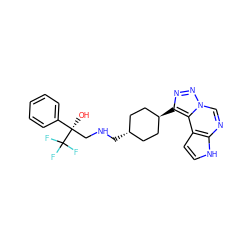 O[C@@](CNC[C@H]1CC[C@H](c2nnn3cnc4[nH]ccc4c23)CC1)(c1ccccc1)C(F)(F)F ZINC001772585492