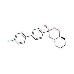 O[C@@]1(c2ccc(-c3ccc(F)cc3)cc2)CN2CCCC[C@@H]2CO1 ZINC000040953331