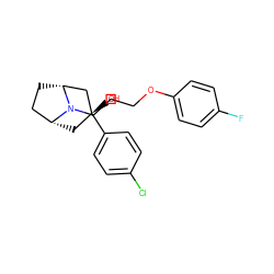 O[C@@]1(c2ccc(Cl)cc2)C[C@@H]2CC[C@H](C1)N2CCCOc1ccc(F)cc1 ZINC000254111036