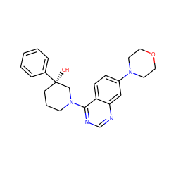 O[C@@]1(c2ccccc2)CCCN(c2ncnc3cc(N4CCOCC4)ccc23)C1 ZINC000205124374