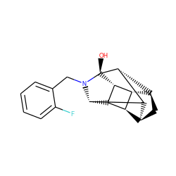 O[C@@]12[C@@H]3[C@H]4C[C@@H]5[C@@H]3[C@H]([C@H]3[C@H]5[C@@H]4[C@H]31)N2Cc1ccccc1F ZINC000261114304