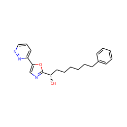 O[C@@H](CCCCCCc1ccccc1)c1ncc(-c2cccnn2)o1 ZINC000013611973