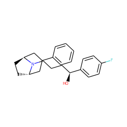 O[C@@H](CCCN1[C@H]2CC[C@H]1CC(c1ccccc1)C2)c1ccc(F)cc1 ZINC000100799529