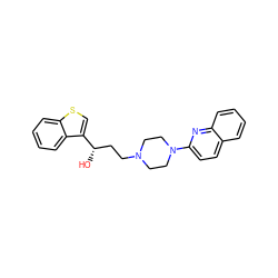 O[C@@H](CCN1CCN(c2ccc3ccccc3n2)CC1)c1csc2ccccc12 ZINC000013491124