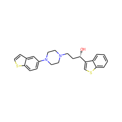 O[C@@H](CCN1CCN(c2ccc3sccc3c2)CC1)c1csc2ccccc12 ZINC000013491142