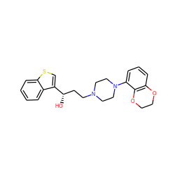 O[C@@H](CCN1CCN(c2cccc3c2OCCO3)CC1)c1csc2ccccc12 ZINC000013491138