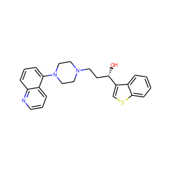 O[C@@H](CCN1CCN(c2cccc3ncccc23)CC1)c1csc2ccccc12 ZINC000013491130