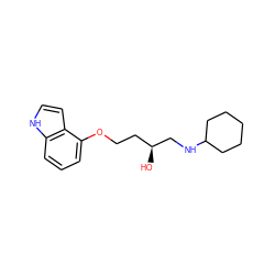 O[C@@H](CCOc1cccc2[nH]ccc12)CNC1CCCCC1 ZINC000028823882