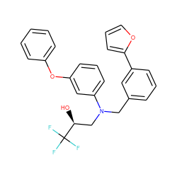 O[C@@H](CN(Cc1cccc(-c2ccco2)c1)c1cccc(Oc2ccccc2)c1)C(F)(F)F ZINC000029395445