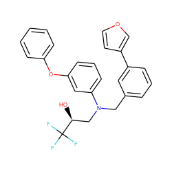 O[C@@H](CN(Cc1cccc(-c2ccoc2)c1)c1cccc(Oc2ccccc2)c1)C(F)(F)F ZINC000029392257