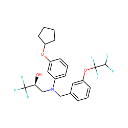 O[C@@H](CN(Cc1cccc(OC(F)(F)C(F)F)c1)c1cccc(OC2CCCC2)c1)C(F)(F)F ZINC000013519993