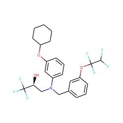 O[C@@H](CN(Cc1cccc(OC(F)(F)C(F)F)c1)c1cccc(OC2CCCCC2)c1)C(F)(F)F ZINC000013520002