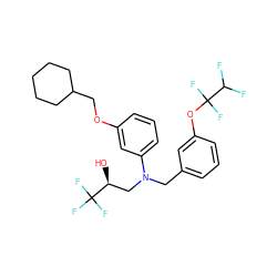 O[C@@H](CN(Cc1cccc(OC(F)(F)C(F)F)c1)c1cccc(OCC2CCCCC2)c1)C(F)(F)F ZINC000013519969