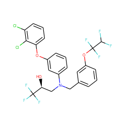 O[C@@H](CN(Cc1cccc(OC(F)(F)C(F)F)c1)c1cccc(Oc2cccc(Cl)c2Cl)c1)C(F)(F)F ZINC000026273856