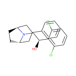 O[C@@H](CN1[C@H]2CC[C@H]1CC(c1ccccc1)C2)c1c(Cl)cccc1Cl ZINC000100799559