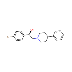 O[C@@H](CN1CCC(c2ccccc2)CC1)c1ccc(Br)cc1 ZINC000001628496