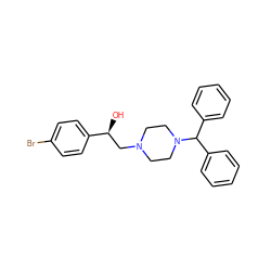 O[C@@H](CN1CCN(C(c2ccccc2)c2ccccc2)CC1)c1ccc(Br)cc1 ZINC000020218796