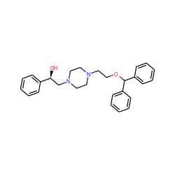 O[C@@H](CN1CCN(CCOC(c2ccccc2)c2ccccc2)CC1)c1ccccc1 ZINC000022925329