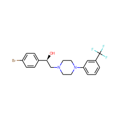 O[C@@H](CN1CCN(c2cccc(C(F)(F)F)c2)CC1)c1ccc(Br)cc1 ZINC000209573842