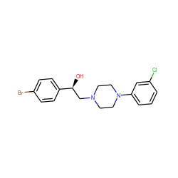 O[C@@H](CN1CCN(c2cccc(Cl)c2)CC1)c1ccc(Br)cc1 ZINC000020218793