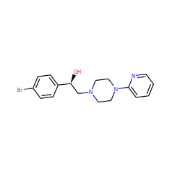 O[C@@H](CN1CCN(c2ccccn2)CC1)c1ccc(Br)cc1 ZINC000103464864