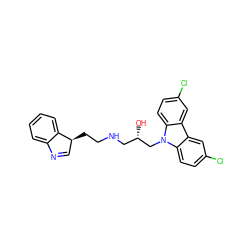 O[C@@H](CNCC[C@H]1C=Nc2ccccc21)Cn1c2ccc(Cl)cc2c2cc(Cl)ccc21 ZINC000008396969