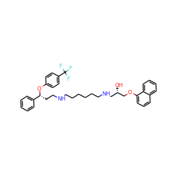 O[C@@H](CNCCCCCCNCC[C@@H](Oc1ccc(C(F)(F)F)cc1)c1ccccc1)COc1cccc2ccccc12 ZINC000027089613