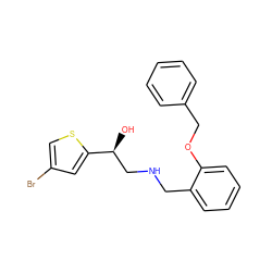 O[C@@H](CNCc1ccccc1OCc1ccccc1)c1cc(Br)cs1 ZINC000014966885