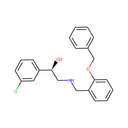 O[C@@H](CNCc1ccccc1OCc1ccccc1)c1cccc(Cl)c1 ZINC000014966782